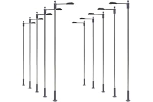 Evemodel LQS10 Lot de 10 Lampes à Fouet LED 104 mm H0/00 pour Route 3 V 12 V