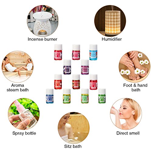 Ätherisches Öl, LuckyFine Aromaöl Release Stress Angst und Beseitigung von Schlaflosigkeit und Kopfschmerzen 3 ml X 12 Set - 5