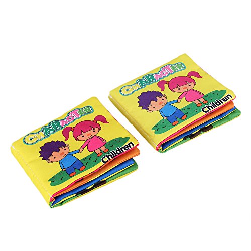 Multicolor Infant Baby Child Intelligence Development Figures Cloth Book Cognize Book Toy Pack of 2