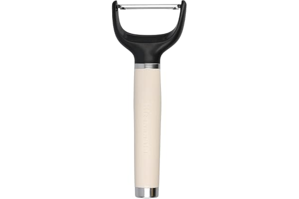 KitchenAid - Éplucheur Fruits et Légumes en Y avec Lame Mobile, Acier Inoxydable - Couleur Blanc Amande