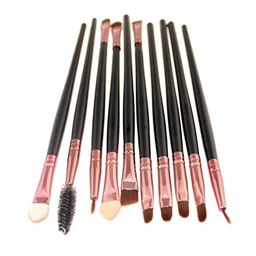Eleacc 20tlg Make UP Pinsel Pinselset Schminkpinsel Kosmetikpinsel Kosmetik Brush Schwarz-Roasgelb - 4