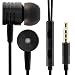 Produktbild Saxonia Kopfhörer In-Ear Stereo Headset Ohrhörer mit Mikrofon Nylon Kabel | 3,5mm Klinkenstecker (Klinke) Schwarz