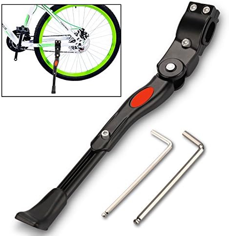Bike Kickstand, Adjustable Aluminium Alloy Bicycle Side Kick Stand for Bike 22" to 27" Tire/700C Road Bicycle