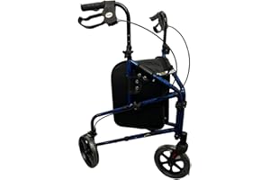 FORCE HEALTHCARE Force Ultra Lightweight 3 Wheel Rollator Aluminium Tri Walker with Bag Flame Blue