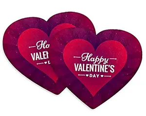 DreamVio Love Heart Shaped Velvet Cushion/Pillow/Plush for Gifting on Birthdays,Anniversaries, Valentine Day Color - Multi (Size- 15x17 inch) Pack of 2 Shape 32