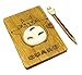 Produktbild Hillento Vintage mein Nachbar Totoro Plüsch Holzabdeckung Notebook Notizblock Lernbuch Tagebuch Sammelalbum Travel Notebook - mit einem Stift (Lächeln)