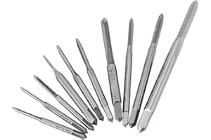 FAFEICY Zestaw gwintowników metrycznych 10 sztuk mini gwintowników maszynowych M1/M1.2/M1.4/M1.6/M1.7/M1.8/M2/M2.5/M3/M3.5 do zegarków