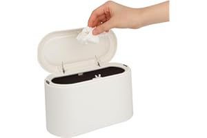 talifoca Pattumiera da tavolo con coperchio, 2 l, piccola pattumiera da tavolo con coperchio, per lavabo, cucina, bagno, ufficio, scrivania, wc auto, letto, 22 x 11 x 13 cm