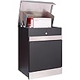 DWD® Wall/Floor Mounted Large Lockable Parcel Drop Box for Safe & Secure Multiple Internet Courier Deliveries of Large Delivery Packets Weatherproof Outdoor Delivery Box (Black)