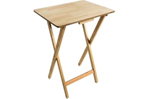 Home Vida Folding Snack Table, Wood, Natural