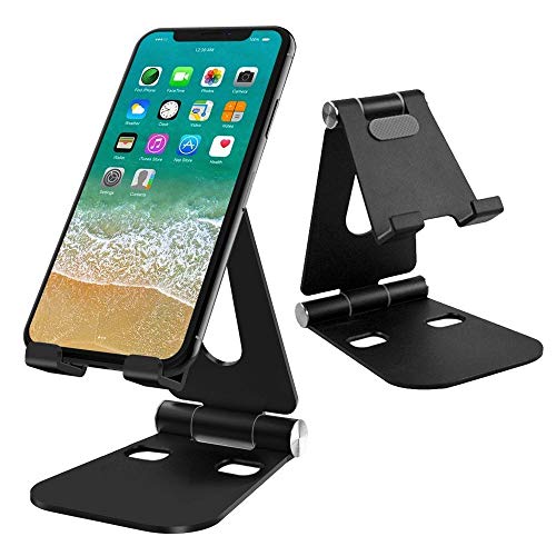 G-Color Support Téléphone Portable, Multi-Angles Réglable en Alliage d'Aluminium, Pliable et Facile à Porter Portable Support Dock pour Smartphone et Nintendo Switch, etc. - Noir
