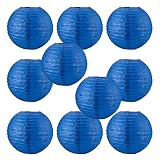 ❤EL PAQUETE INCLUYE: 18 Pcs linternas de papel: 25cm / 9.84 Pulgadas de diámetro, color de azul, muy apto para decoración de los ocaciones animadas.