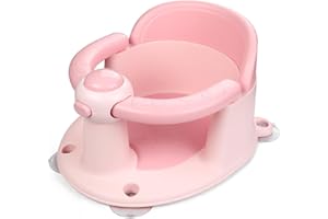 EzyWay Baby Bath Seat for 6 Months & Up, Non-Slip Toddler & Newborn Sit Up Bath Seat (Pink)