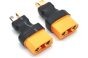 Padarsey Lot de 2 adaptateurs de conversion sans fils T-Plug Deans mâle vers XT90 XT-90 femelle pour batterie LiPo RC
