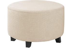 ACDLER Terciopelo Funda Otomana Elástica Funda De Puff Redondo Polvo Funda Reposapies Retirable Lavable Lavable Funda De Reposapiés Cubierta Taburete Ottoman Cover Para Sala ( Color : A14 , Size : 60-73CM )