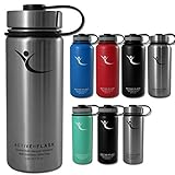 Trinkflasche ACTIVE FLASK von BeMaxx Fitness + 3...