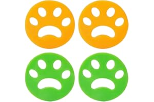 PHCOZY 4 Pcs Silikon Haarfänger zum Entfernen von Fell im Trockner und in der Waschmaschine wiederverwendbarer Tierhaarentferner mit Fänger grün und orange