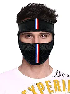 Vocado Men Bike Riding and Cycling Anti Pollution Dust Sun Protecion Half Ninja Face Cover Mask (Black) Free Size, Pack of 1