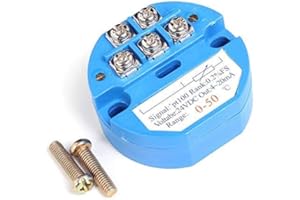 AILOVA PT100 Temperatur Messumformer, DC 24V 4-20mA 0-300℃/-50-100℃/0-50℃/-50~150℃/0-100℃ Ausgang 0-10V