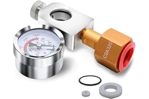 Bzocio Sodawasser-Adapter, Soda-Maschinen-Schnellanschluss Aluminium-CO2-NachfüLladapter mit Ablassventil-Manometer