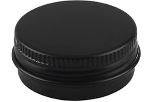 ZEOABSY 30 Piezas 15ml Negro Mate Tarros de Aluminio con Tapa Rosca, Tarros de Aluminio Vacíos Redondo para Contenedor De Cosméticos Cremas Caja de almacenaje con 5 Espátula y 2 Etiqueta