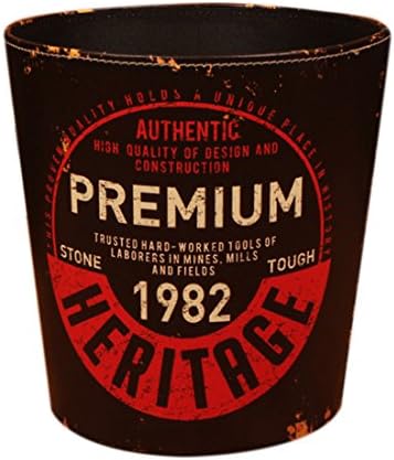 Trash Bin, Vicoki Paper Bin Wastebasket PU Leathe Indoor Dustbin, 25×20×27cm(Premium 1982)