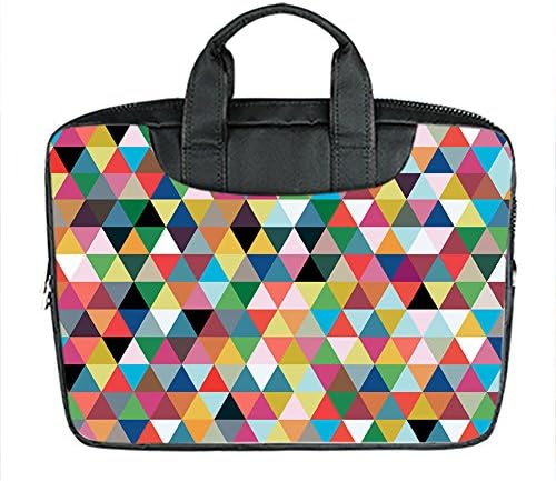 Custom 13.4 Inch Imported Fabric Laptop Stylish Portable Shoulder Messenger Travel Business Bag Diy Triangles Puzzle Design