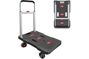 ‎NASTARKI Nastarki Plattformwagen Handwagen Zusammenklappbarer Sackkarren bis 150KG Tragbarer Utility Dolly-Plattformwagen Mit verstellbarem Griff