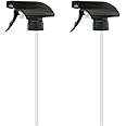 Spray Bottle Mist Spray Stream Trigger Replacement Parts Spray Bottle Trigger Sprayer Bottle Nozzles With Pipes Fits 8 oz /16 oz 28/400 Round Neck Bottles Clear 2 Pcs (2PCS, Black)