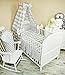 5-Piece Baby Bed Linen Set with Cot Bumper, Bed Sheets and Canopy 100 x 135 cm Full-Fabric Canopy Elephant Grey