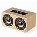 Produktbild Aolvo Bluetooth-Lautsprecher, 10 W, tragbarer Bluetooth 4.2-Lautsprecher, Subwoofer mit Mikrofon, unterstützt TF-Karte, AUX-Freisprecheinrichtung für iPhone, iPad, Samsung und andere Apricot Yellow Wood Grain
