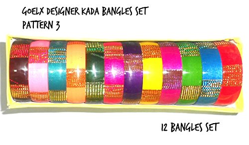 GOELXDesigner Printed Stylish Colorful Kada Bangle Box - 12 Kada Bangles Set