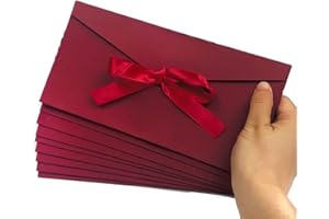 INELIHOO Enveloppe Cadeau 10 Pièces Enveloppes en Papier Kraft Les Cartes Cadeaux Enveloppe avec Ruban Rétro Enveloppes Couleur Enveloppee Pour Invitation À La Main Lettres De Mariage Anniversaire Noël Mariage