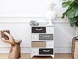 Rebecca Srl Kommode4 Körbe Stroh 4 Schubladen (Code RE4014) - 2