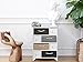 Rebecca Srl Chest of Drawers Cupboard Sideboard 4 Drawers 4 Baskets White Beige Brown Wood Wicker Country Urban Living Room Kitchen (0-1489)