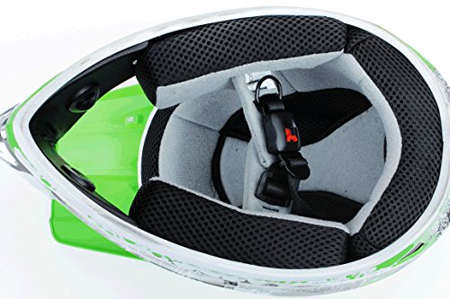 Motorradhelm Kinder Cross Helme Sturzhelm Schutzhelm Helm für Motorrad Kinderquad und Crossbike Modell Design 2015 in grün (Medium)