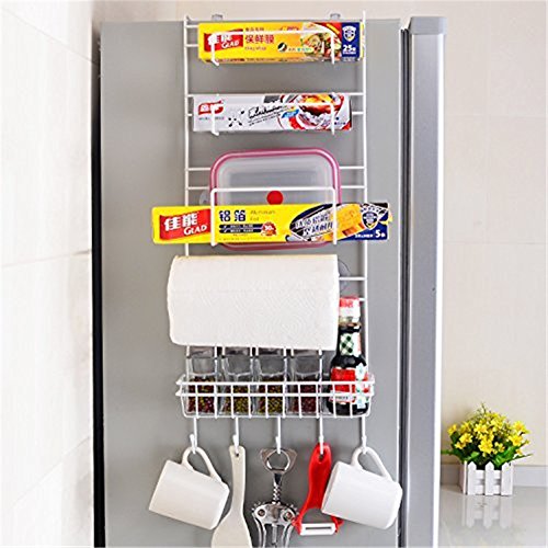 gossipboy 6 Etagen faltbar Eisen Draht Rack mit 4 starken Sauger gestärkt, entworfen zum Aufhängen auf der Kühlschrank, Küche Regal/Küche Organizer/Küche Storage Lösungen - 5