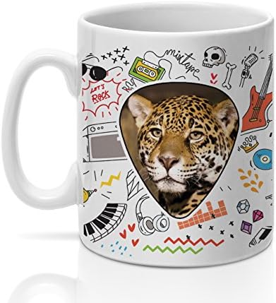 Leopard Face Coffee Mug For Musicians Guitar Cup