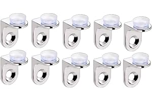 AWEN 10 pezzi pioli di supporto per ripiano in vetro staffe ad angolo retto mensole di fissaggio a vite pioli a ventosa