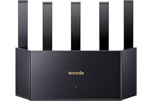Tenda RX2L Pro AX1500Mbps Router WiFi 6 Dual-Band, 1201Mbps/ 5GHz e 300Mbps/2,4GHz, 5 Antenne Ad Alto Guadagno, 4 Porte Gigabit, Parental Control, Tecnologia WiFi+, WPA3, Dissipazione del Calore