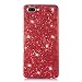 Produktbild iPhone 7 Plus Hülle Glitzer, Coollee Etui für iPhone 8 Plus 5,5 Zoll Handytasche Ultra Slim Glitter Sparkle Glänzende Case Hart PC Hardcase Bumper Handyhülle Mädchen Bling Strass Crystal Handy Cover Smartphone Schutzhülle (Rot)