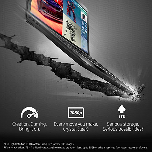 HP Pavilion Power 15-cb023na 15 6-Inch FHD Gaming Laptop  Shadow Black  -  Intel i5-7300HQ  8 GB RAM  128 GB SSD  1 TB HDD  NVIDIA GeForce GTX 1050 Gr