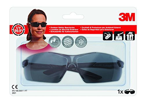 3M 2821C Komfort-Schutzbrille für leichte Reparaturarbeiten, Schutz gegen Splitter, Antikratz- und Antibeschlagbeschichtung, graugetönt - 3