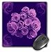 Produktbild 3dRose mp 29860_1 Mauspad mit Rosenstrauß, umgeben von vier Rosen auf königsviolettem Hintergrund, 20,3 x 20,3 cm