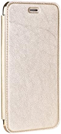 iMusi Cases for iPhone 7 Plus/iPhone 8 Plus, Ultra Slim Premium PU Leather Folio Flip Case with Card Slot TPU Protective Back Cover - Gold