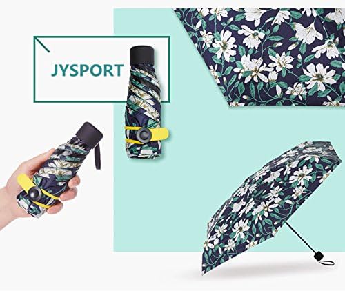 JYSPORT Folding Umbrella - Lightweight Umbrella - Durable and Windproof - Zero light transmission Sunblock UV Protection 50+ UPF Travel Mini-Umbrellas (lily)