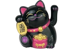 HpLive Mini Solar Automatische Winkekatze Statue, Niedliche Glückskatze Figur für Zuhause Auto Innendekoration