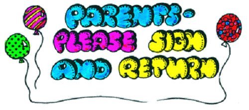Center Enterprises Inc. - Stamp Parents Please Sign & Return