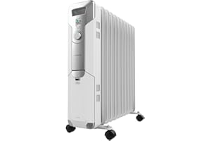 Cecotec Radiador Eléctrico de Aceite ReadyWarm 11000 Space. 11 Módulos, Bajo Consumo, 2500 W, 3 Niveles, Recogecables, Sistema de Seguridad, Ruedas, 25 m2