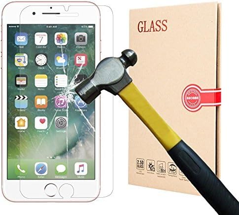 BACAMA Premium Gift Set Tempered Glass Screen Protector + Clear View Phone Case for Apple iPhone 8 Plus/iPhone 7 Plus Protect Your Screen from Scratches and Drops